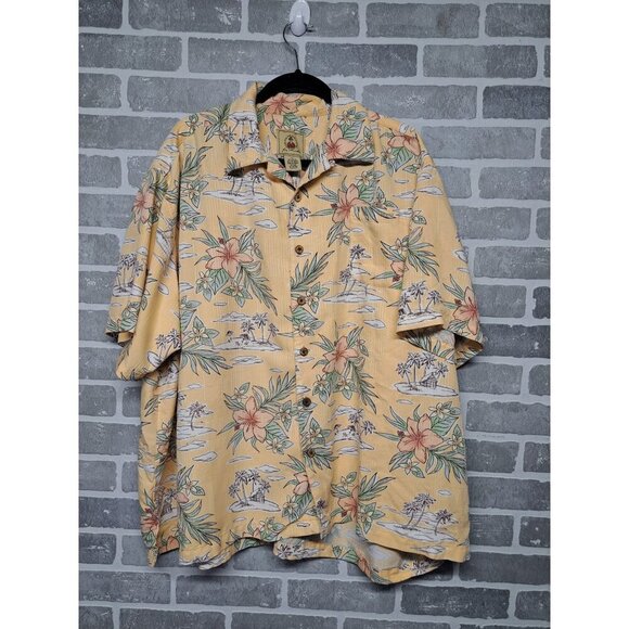 Joe Muslin Floral Tropical Print Caribean‎ Mens Button Down Shirt Size 4X - Picture 1 of 9
